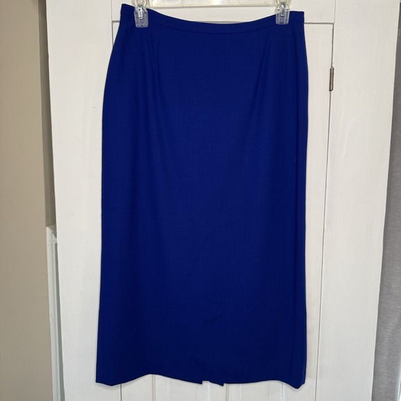 Kasper Dresses & Skirts - Kasper Blue Size 14P Wool Pencil Skirt Zipper Slit Lined Work Career Business